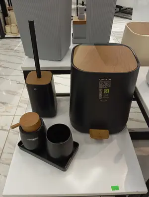 ست 5 پارچه  CONTRAST  مشکی چوب - کد 9900