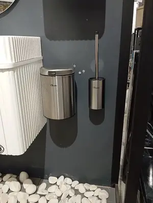 سطل و برس دیواری استیل (سرکوله)